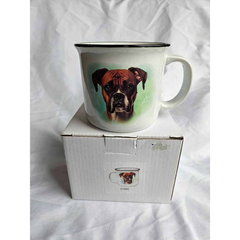 Ceramic Boxer Camp Coffee Mug Spoontiques- New In Box